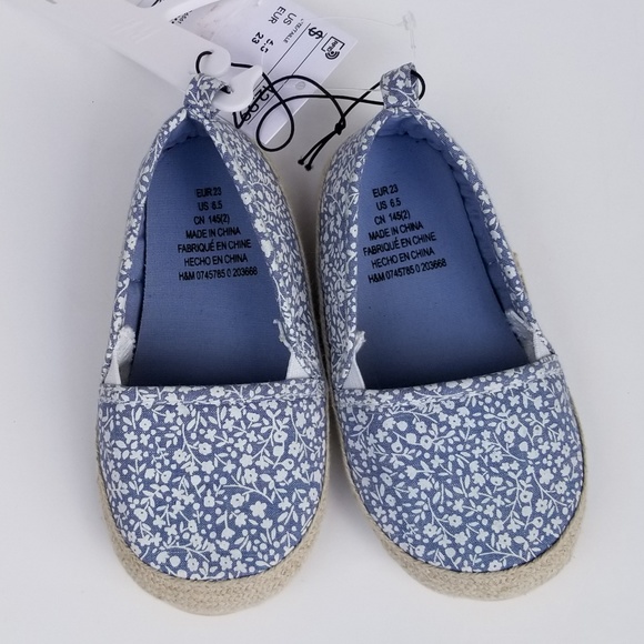 H&M Toddler Floral Canvas Shoes Size 6.5 NWT - Picture 5 of 5